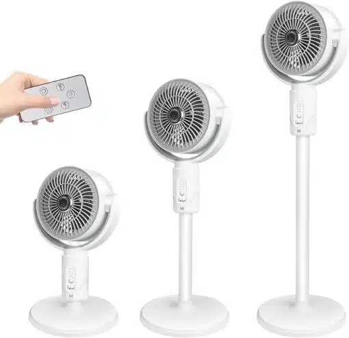 3 σε 1 Φορητός Aνεμιστήρας Ρυθμιζόμενος USB με 5 επίπεδα ρύθμισης ροής αέρα & τηλεχειριστήριο – Λευκό 