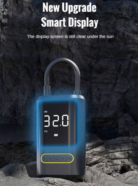 Φορητό Κομπρεσέρ Αέρα Μπαταρίας 150PSI με Οθόνη LCD 