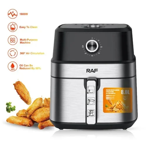 Φριτέζα αέρος με Χωρητικότητα 8.0L Air fryer 1700W RAF μαύρο/ασημί