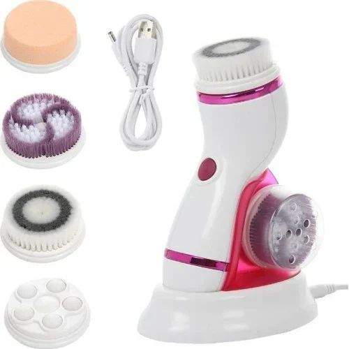 Ηλεκτρική Βούρτσα Καθαρισμού Προσώπου Περιστρεφόμενη με 4 Κεφαλές για Άντρες και Γυναίκες Cnaier Ροζ
