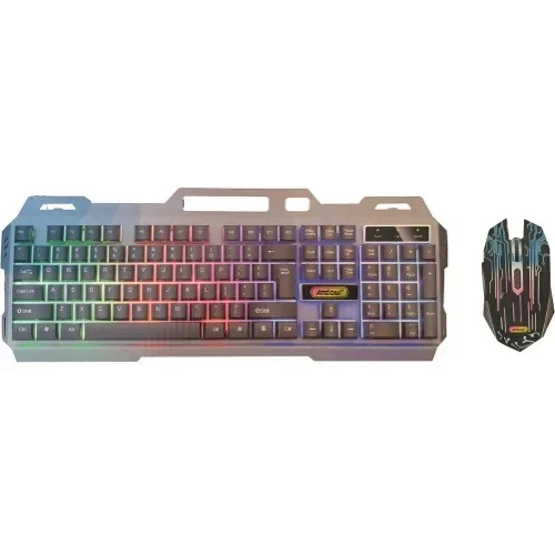 Gaming Ενσύρματο Φωτιζόμενο LED RGB Πληκτρολόγιο USB και Ποντίκι με Κουμπιά Χειρισμού Andowl