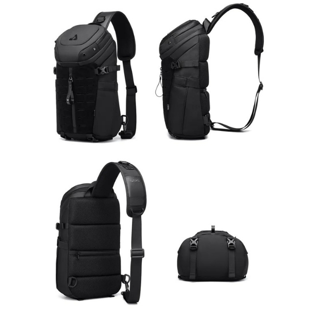 Ανδρική Αδιάβροχη Crossbody Τσάντα Antitheft με Πολλαπλές Θήκες - OZUKO