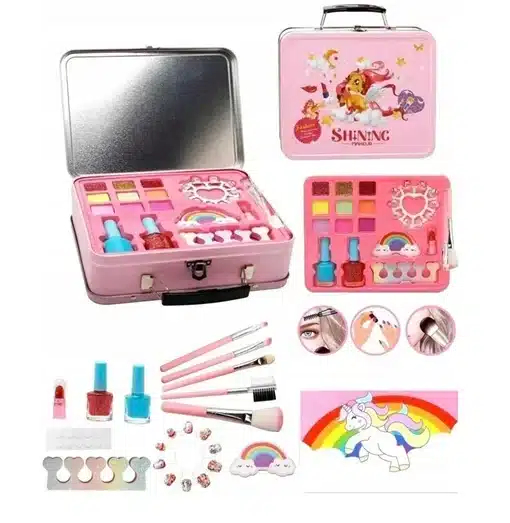 Παιδικό Σετ Βαλιτσάκι Ομορφιάς με Καλλυντικά και Είδη Μακιγιάζ και Περιποίησης 20τμχ