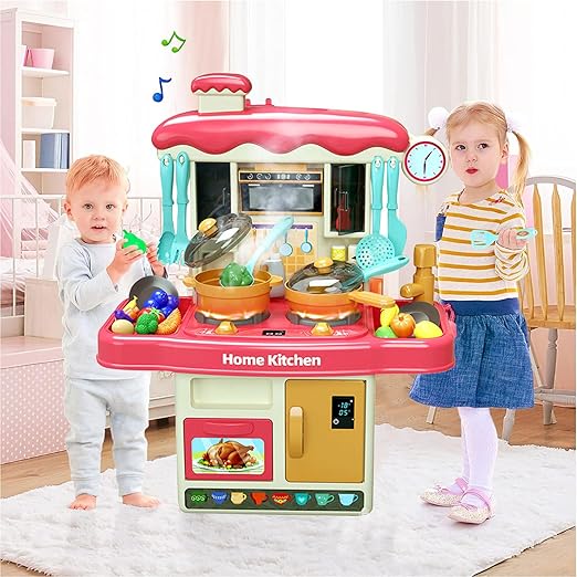 Παιδική Κουζίνα Home Kitchen με 2 Εστίες και Νεροχύτη 27 x 37 x 12 cm - ToyMarkt