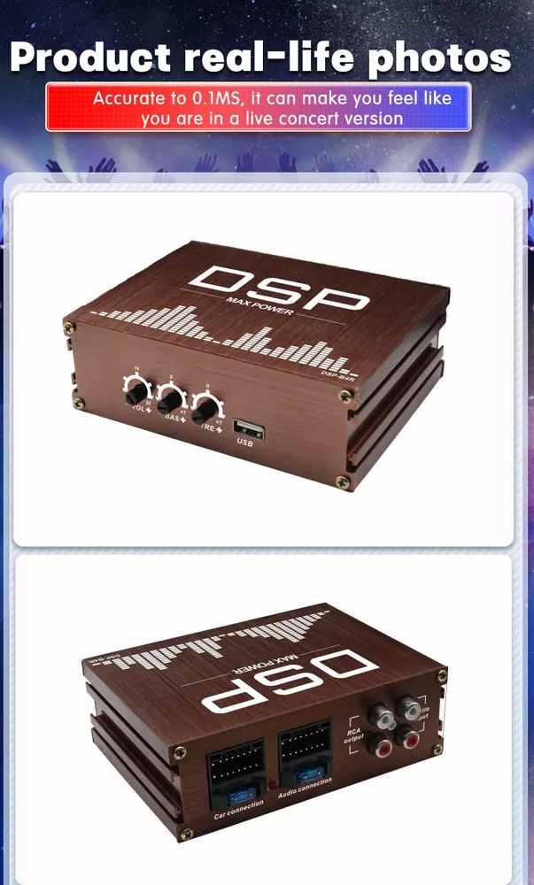 Ενισχυτής Ήχου Αυτοκινήτου DSP 4 Καναλιών 200W με Έλεγχο APP & USB