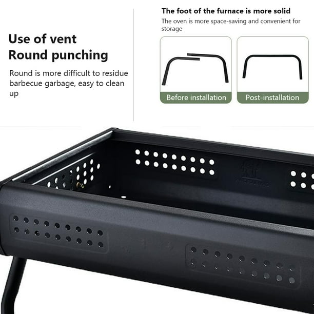 Φορητή Αναδιπλούμενη Ψησταριά Κάρβουνου για BBQ - 475x305x220 mm - KmtStyle