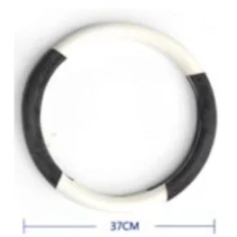 Universal Αντιολισθητικό Κάλυμμα Τιμονιού Suede 37cm - Άσπρο-Μαύρο