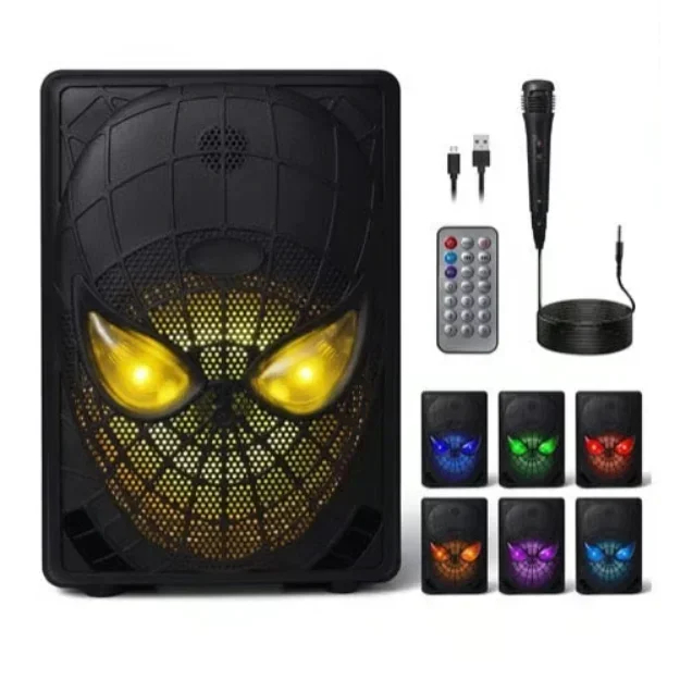 Ασύρματο Φορητό Ηχείο Bluetooth Με Μικρόφωνο, LED Φωτισμό, USB, AUX, FM Ραδιόφωνο και TF σε Μαύρο Χρώμα