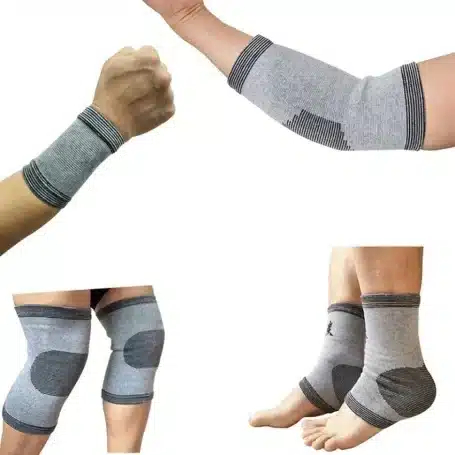 Σετ Προστατευτικά Στηρίγματα – Επίδεσμοι Αρθρώσεων 8τμχ σε Γκρι Χρώμα One Size 