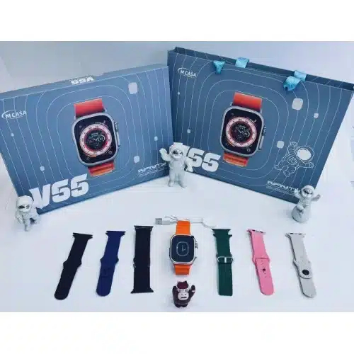 Smartwatch V55 με Οθόνη Αφής HD & 7 Ανταλλακτικά Λουράκια – Συμβατό με iOS & Android