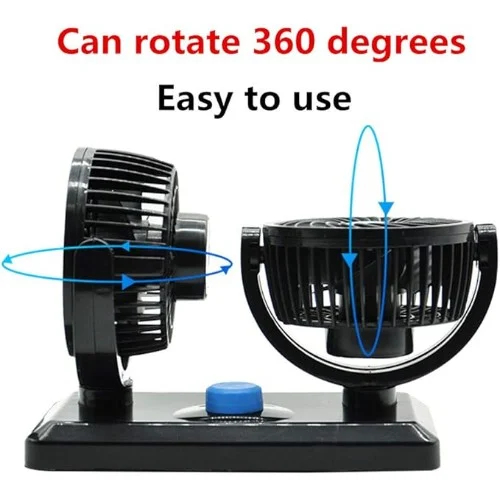 Mini Ανεμιστήρας Αυτοκινήτου με Διπλή Κεφαλή 7W 27 x 16 x 9cm- Hoomei