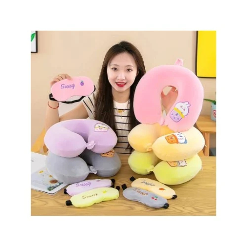 Μαξιλάρι Ταξιδιού U με Μάσκα Ύπνου – Άνεση και Υποστήριξη στον Αυχένα