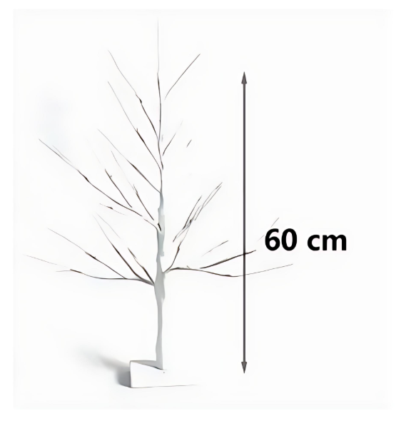 Διακοσμητικό Δέντρο LED 60cm Λευκό – Φωτιζόμενο Χριστουγεννιάτικο Δέντρο με Κλαδιά
