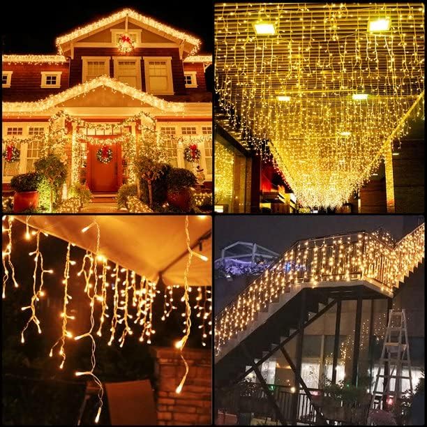 Χριστουγεννιάτικα Λαμπάκια Βροχής 100LED Θερμού Φωτισμού 1,4 x 1 m - Ιδανικά για Εσωτερικό & Εξωτερικό Χώρο