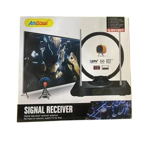 Andowl Εσωτερική Κεραία TV DVB-T/T2 με Τροφοδοτικό – Ισχυρή Λήψη & Εύκολη Εγκατάσταση