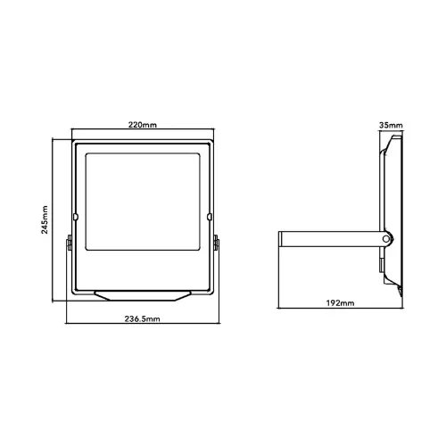 Προβολέας LED 100W με 3 Ρυθμίσεις Φωτισμού, IP66 22 x 24.5 x 3.5cm - Universo