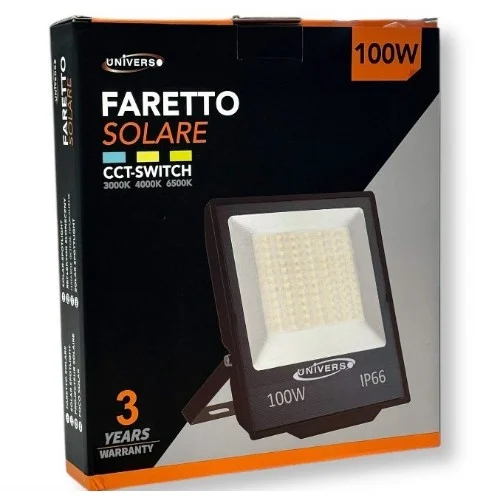 Προβολέας LED 100W με 3 Ρυθμίσεις Φωτισμού, IP66 22 x 24.5 x 3.5cm - Universo