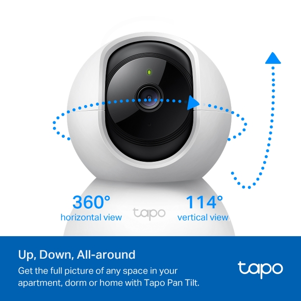IP Κάμερα Παρακολούθησης Wi-Fi Full HD 1080p με Αμφίδρομη Επικοινωνία, Pan/Tilt & Ανίχνευση Κίνησης - Tapo