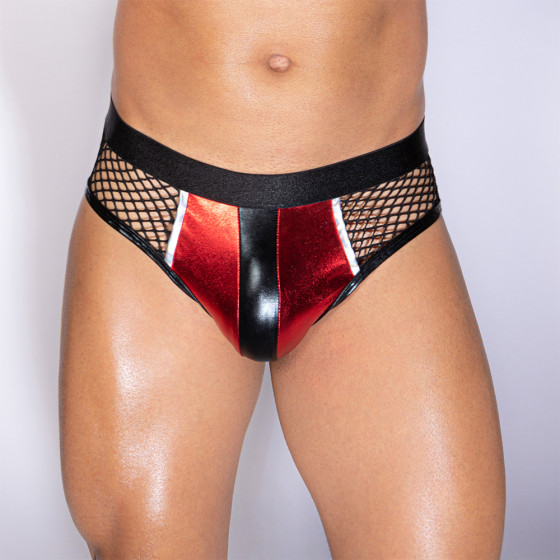Ανδρικό Slip με Δίχτυ & Leather-Look Λεπτομέρειες