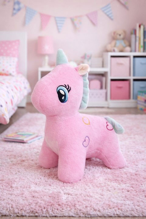 Λούτρινος Μαλακός Ροζ Μονόκερος 36cm - Cute Pink Unicorn