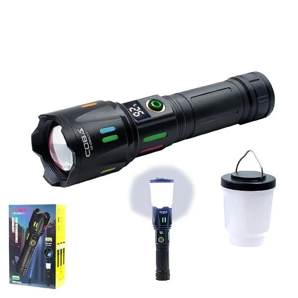 LED Επαναφορτιζόμενος Φακός με Φανάρι Κάμπινγκ, Ζουμ, Μαγνήτη, Ψηφιακή Ένδειξη Φόρτισης, 5 Τρόπους Λειτουργίας, Μπαταρίας 26650mAH