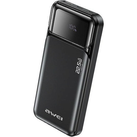 Awei Power Bank 10000mAh – Γρήγορη Φόρτιση 22.5W με Ψηφιακή Οθόνη LED, Dual USB, Φορητό
