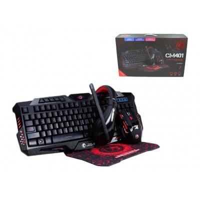 Gaming Set 4 Τεμαχίων - Πληκτρολόγιο, Ακουστικά, Ποντίκι, Mouse Pad Μαύρο Gaming Set 4 Τεμαχίων - Πληκτρολόγιο, Ακουστικά, Ποντίκι, Mouse Pad Μαύρο