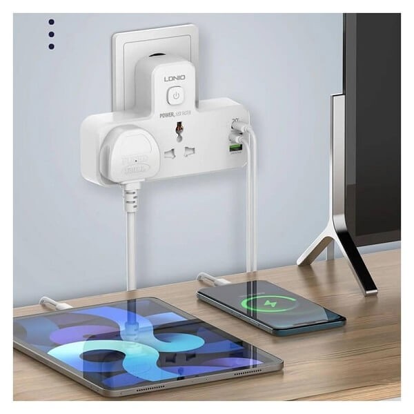 Αντάπτορας Πρίζας / Προστατευτικό Υπερτάσεων με 3 Υποδοχές USB από Universal LDNIO