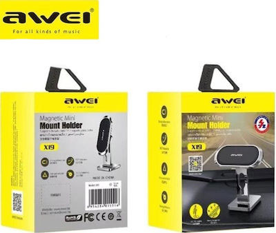 Μαγνητική Βάση Κινητού Αυτοκινήτου Awei σε Ασημί Χρώμα