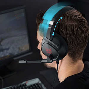 Gaming Headset με RGB LED Logo για PC, Laptop , PS4 και Smartphone Onikuma K19 - Μαύρο