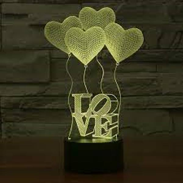 Διακοσμητικό Τρισδιάστατο LED Φωτιστικό LOVE - 3D Desk Lamp Love