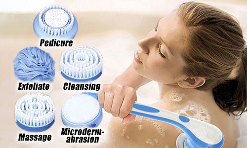 Περιστρεφόμενη Βούρτσα Σώματος 5 σε 1 με 5x Εξαρτήματα Spin Spa