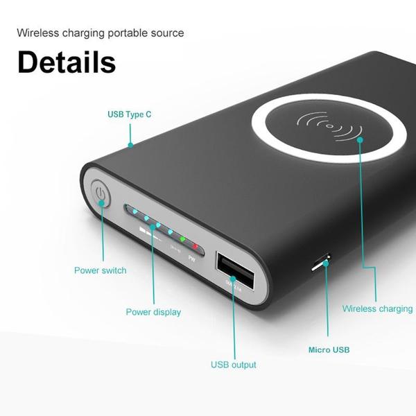 Ασύρματη Βάση Φόρτισης & Ασύρματο Power Bank 2 in 1 Quantum Pro Qi Wireless Charging 10.000mAh