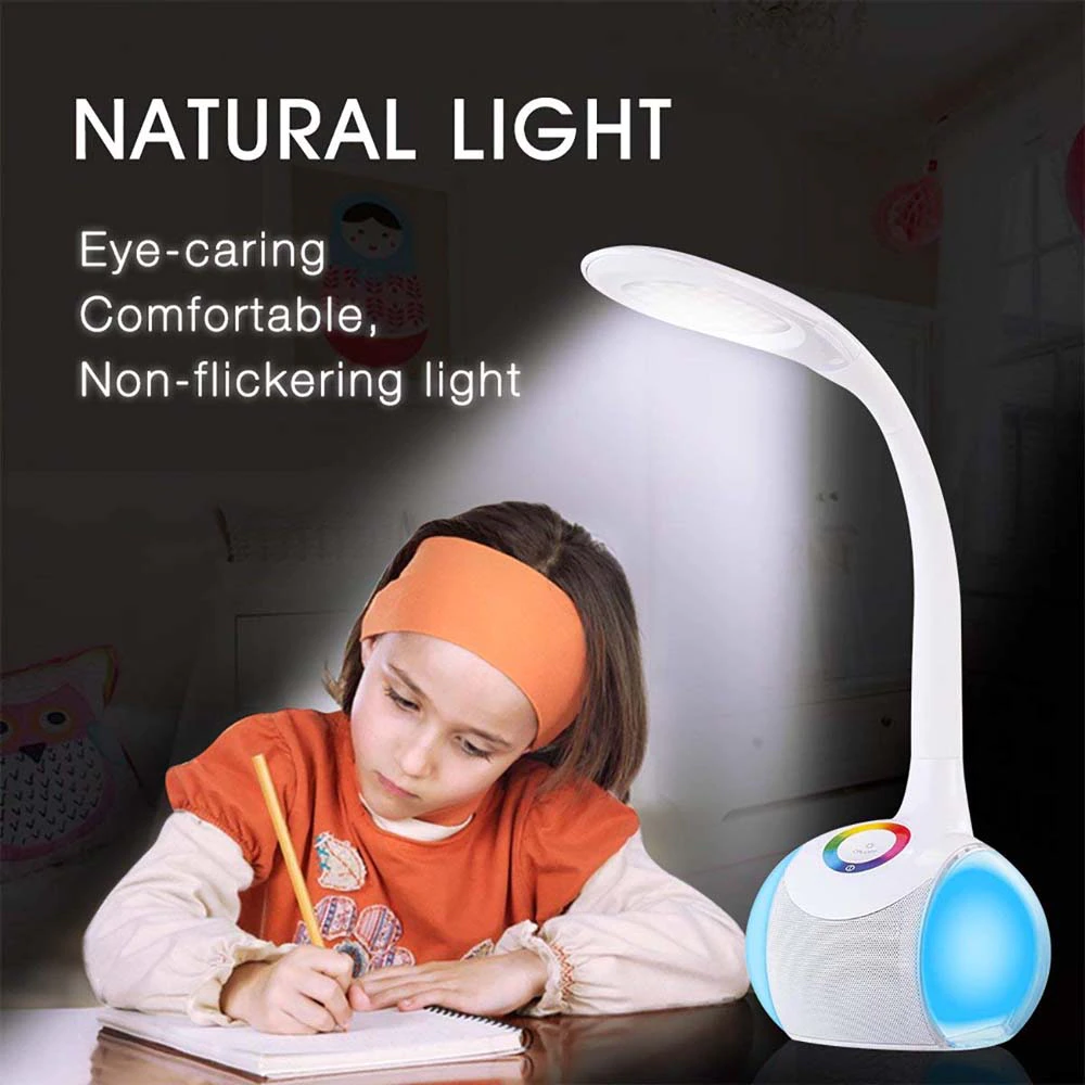 Επαναφορτιζόμενο Smart Φωτιστικό Αφής LED & Bluetooth Ηχείο με Εύκαμπτο Βραχίονα - Colour Control Speaker Table Lamp & Night Light 