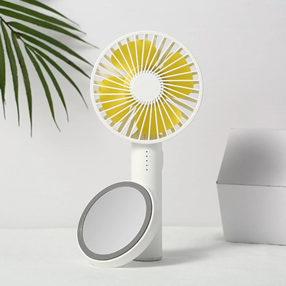 Μίνι USB Επαναφορτιζόμενος Φορητός Ανεμιστήρας με Βάση Καθρέφτη - Makeup Mirror Handheld Fan 