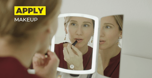 Τριπλός Καθρέφτης με Φωτισμό LED, Θήκη Μακιγιάζ & Έξτρα Μίνι Μεγεθυντικό Καθρεφτάκι - FoldAway Lighted Makeup Mirror