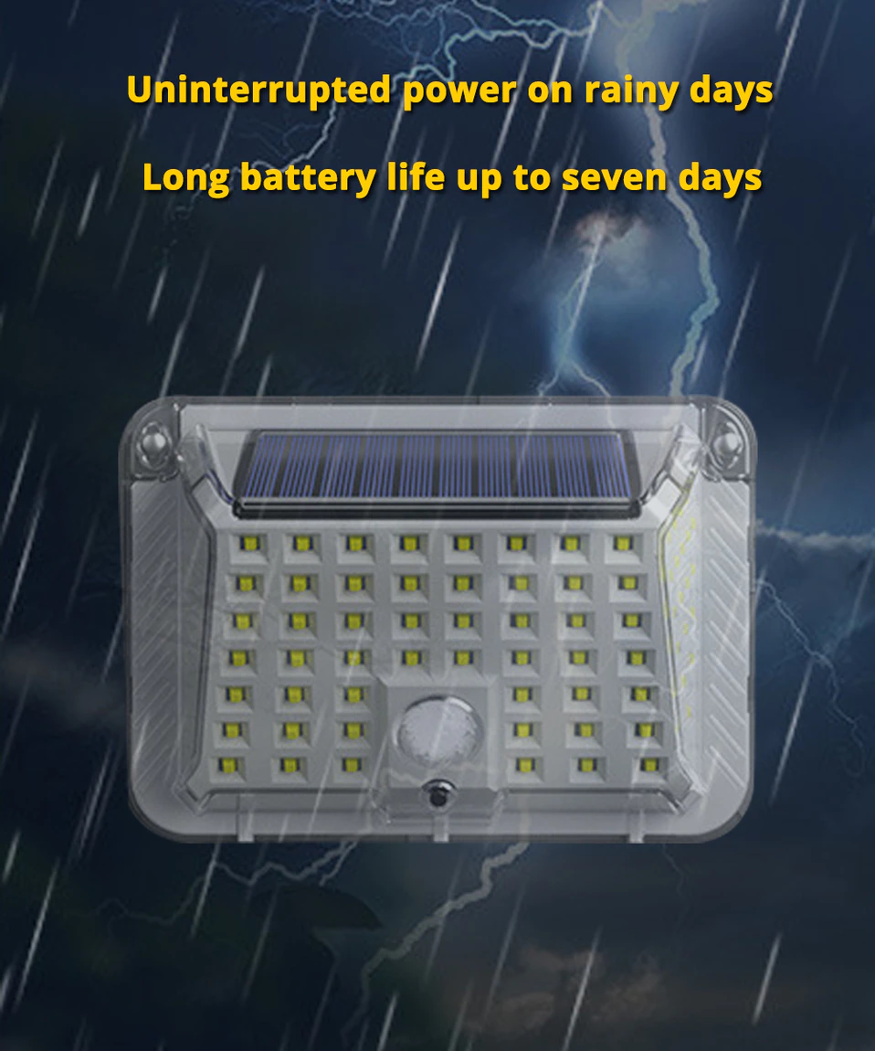 LED Ηλιακό Φωτιστικό Εξωτερικού Χώρου 88 SMD 2835 Πλαστικό 1.5W 135LM με Αισθητήρα Κίνησης 6500K IP65 GD-188 GDPLUS