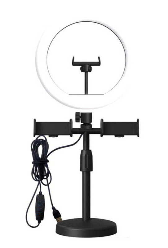 Επαγγελματικό Φωτογραφικό Φωτιστικό Δαχτυλίδι LED 26cm Πτυσσόμενο με 3 Βάσεις Στήριξης Κινητού - Ring Light Lamp