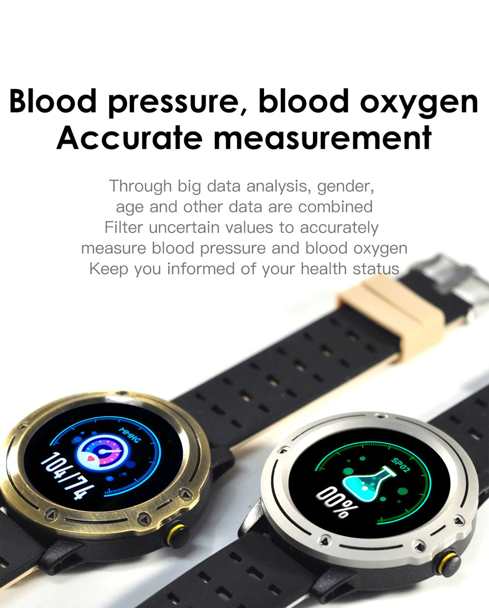 Αδιάβροχο Smartwatch Αθλητικό Ρολόι Activity Tracker με Μετρητή Παλμών, Βημάτων, Πίεσης, Οξυγόνου, Ύπνου & Αθλητικές Δραστηριότητες