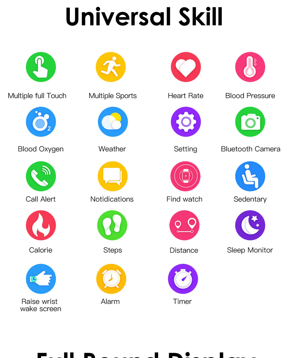 Αδιάβροχο Smartwatch Αθλητικό Ρολόι Activity Tracker με Μετρητή Παλμών, Βημάτων, Πίεσης, Οξυγόνου, Ύπνου & Αθλητικές Δραστηριότητες