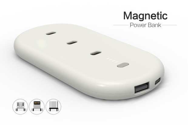 3 x Φορητά XS Μαγνητικά Powerbank 1000mAh με Βάση Μπαταρία Φορτιστή USB 5000mAh 3+1
