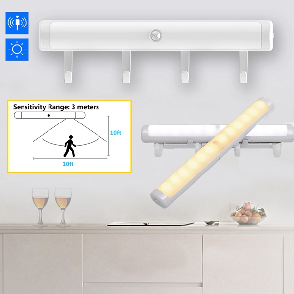 Επαναφορτιζόμενη Λάμπα LED - Φωτιστικό 22cm με Αισθητήρα Κίνησης για Ντουλάπα, Συρτάρια, Κρεβατοκάμαρα, Κουζίνα, Διάδρομο κα