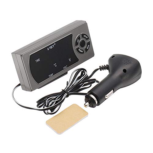 Ψηφιακό Ρολόι - Βολτόμετρο - Θερμόμετρο Αυτοκινήτου με 2 x USB Φορτιστή, Οθόνη LCD 3 σε 1 & Βάση - Για φορτηγά & Αυτοκίνητα 12V / 24V