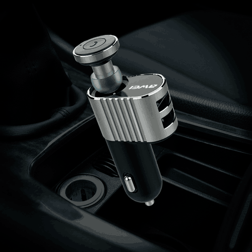 Επαναφορτιζόμενο Handsfree Bluetooth Ακουστικό & USB Φορτιστής Αυτοκινήτου AWEI 2 σε 1