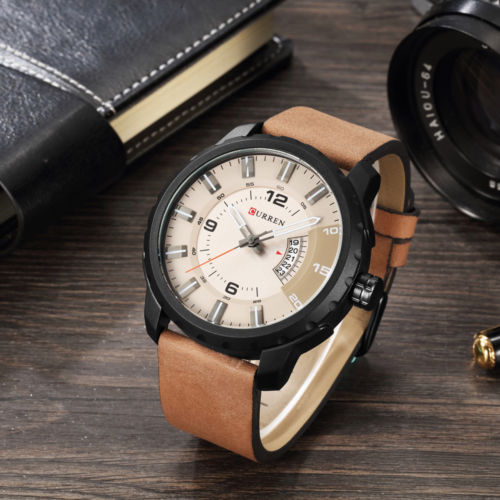 Ανδρικό Ρολόι CURREN 8245 - Casual Date Men's Quartz Analog Leather Strap Wrist Watch