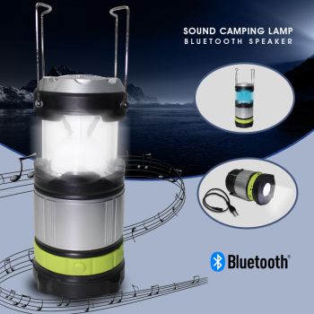 Επαναφορτιζόμενο Πτυσσόμενο Φανάρι & Φακός με Bluetooth Ηχείο - Sound Camping BT Lamp