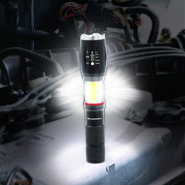 Αδιάβροχος Μαγνητικός Διπλός Φακός & Φωτιστικό 180ᵒ LED 800Lm TacLight® με SUPER ZOOM, SOS & 5 Modes