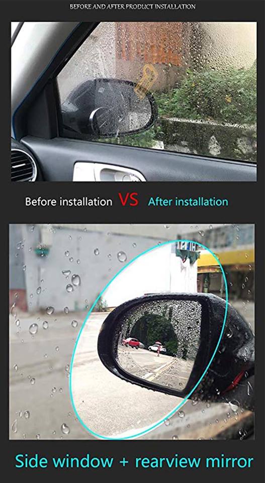 Αόρατο Προστατευτικό Φιλμ Καθρέφτη Αυτοκινήτου για Ορατότητα και Ασφαλή Οδήγηση στη Βροχή - Rainproof Mirror Protector