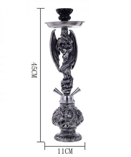 Μεγάλος Ναργιλές με 2 Σωλήνες - Ασημί Δράκος - Shisha Hookah Silver Dragon - 49cm Μεγάλος Ναργιλές με 2 Σωλήνες - Ασημί Δράκος - Shisha Hookah Silver Dragon - 49cm