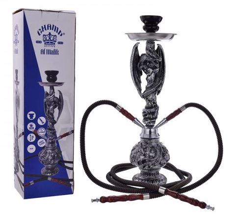 Μεγάλος Ναργιλές με 2 Σωλήνες - Ασημί Δράκος - Shisha Hookah Silver Dragon - 49cm Μεγάλος Ναργιλές με 2 Σωλήνες - Ασημί Δράκος - Shisha Hookah Silver Dragon - 49cm